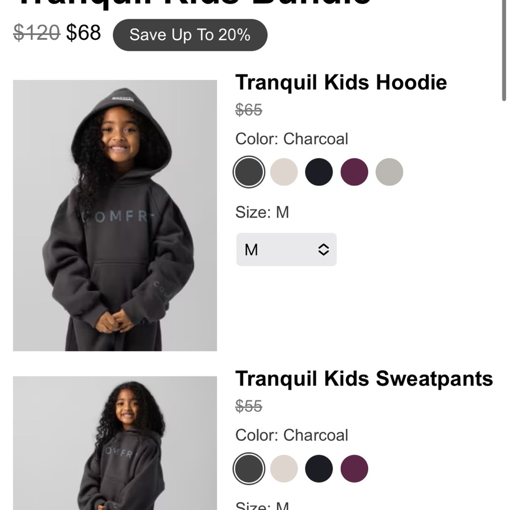 Kids COMFRT gray heavyweight set